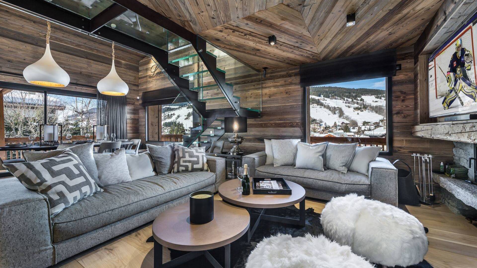 luxury alpine ski resort Chalet Sapin Rouge for rent in Megève, French Alps