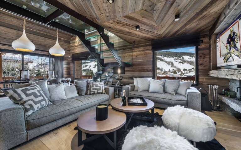 luxury alpine ski resort Chalet Sapin Rouge for rent in Megève, French Alps