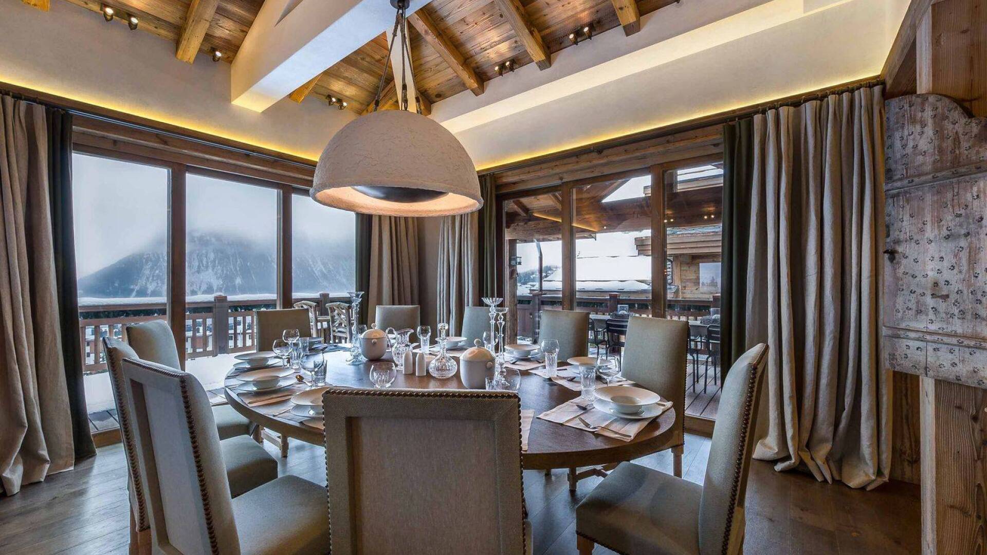 dining area with French windows