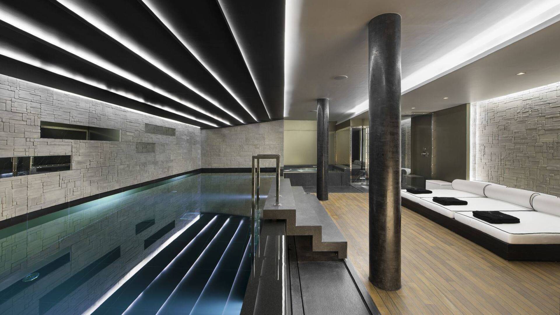 indoor pool with wellness area