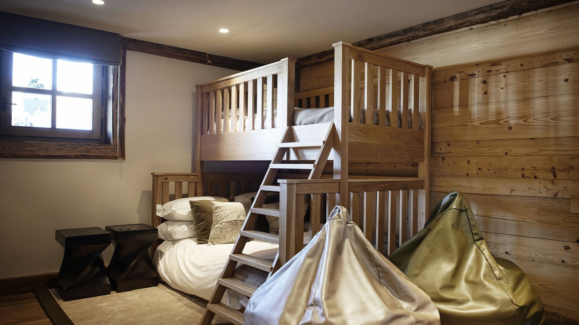 children's bedroom with set of bunk beds