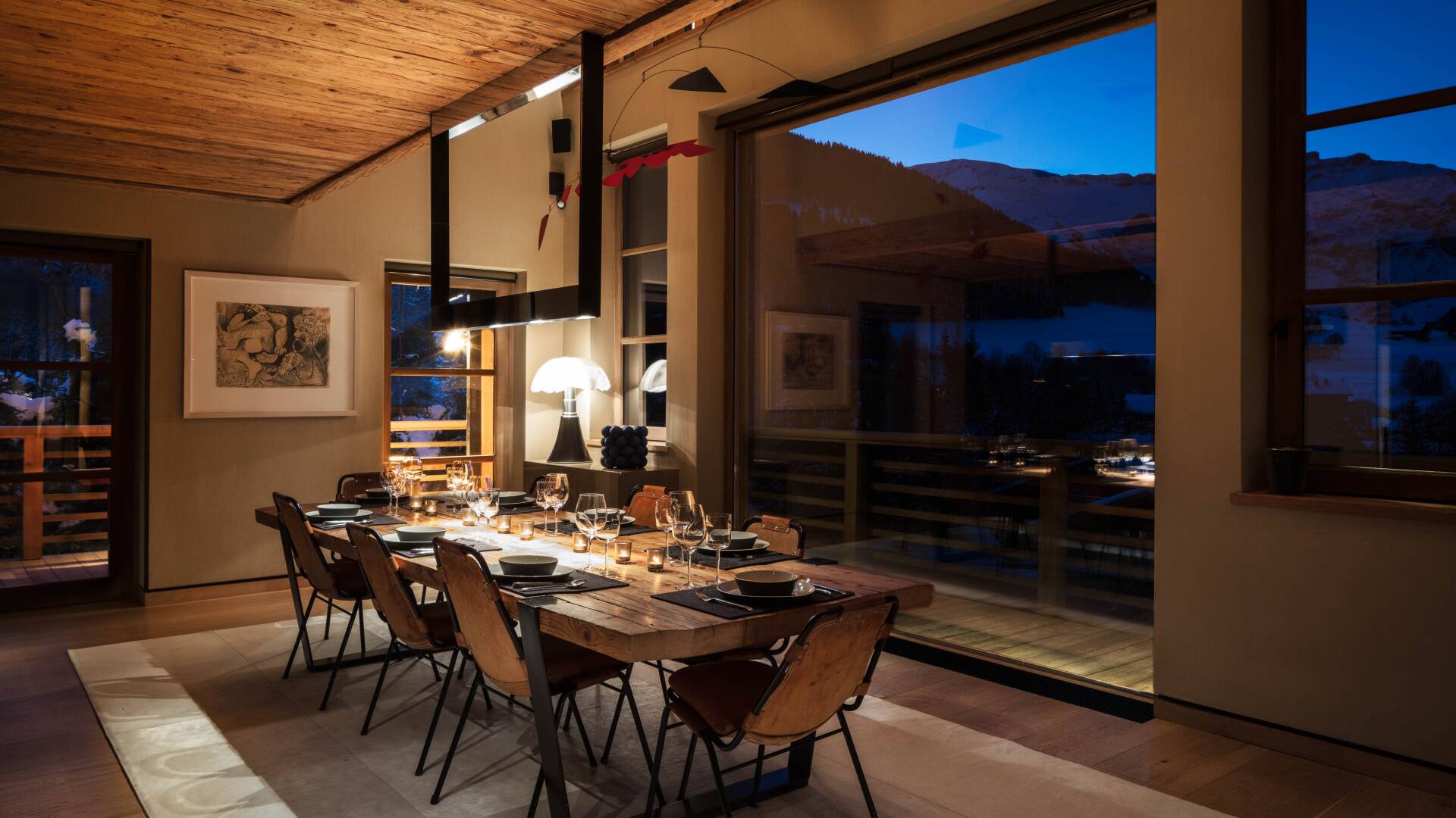 dining area with majestic view over the French alps