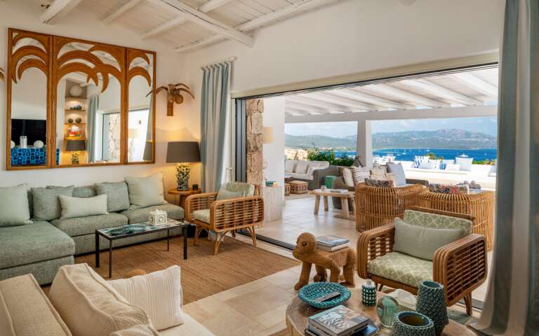 spacious living room of luxury villa Virgo located in Porto Rotondo 