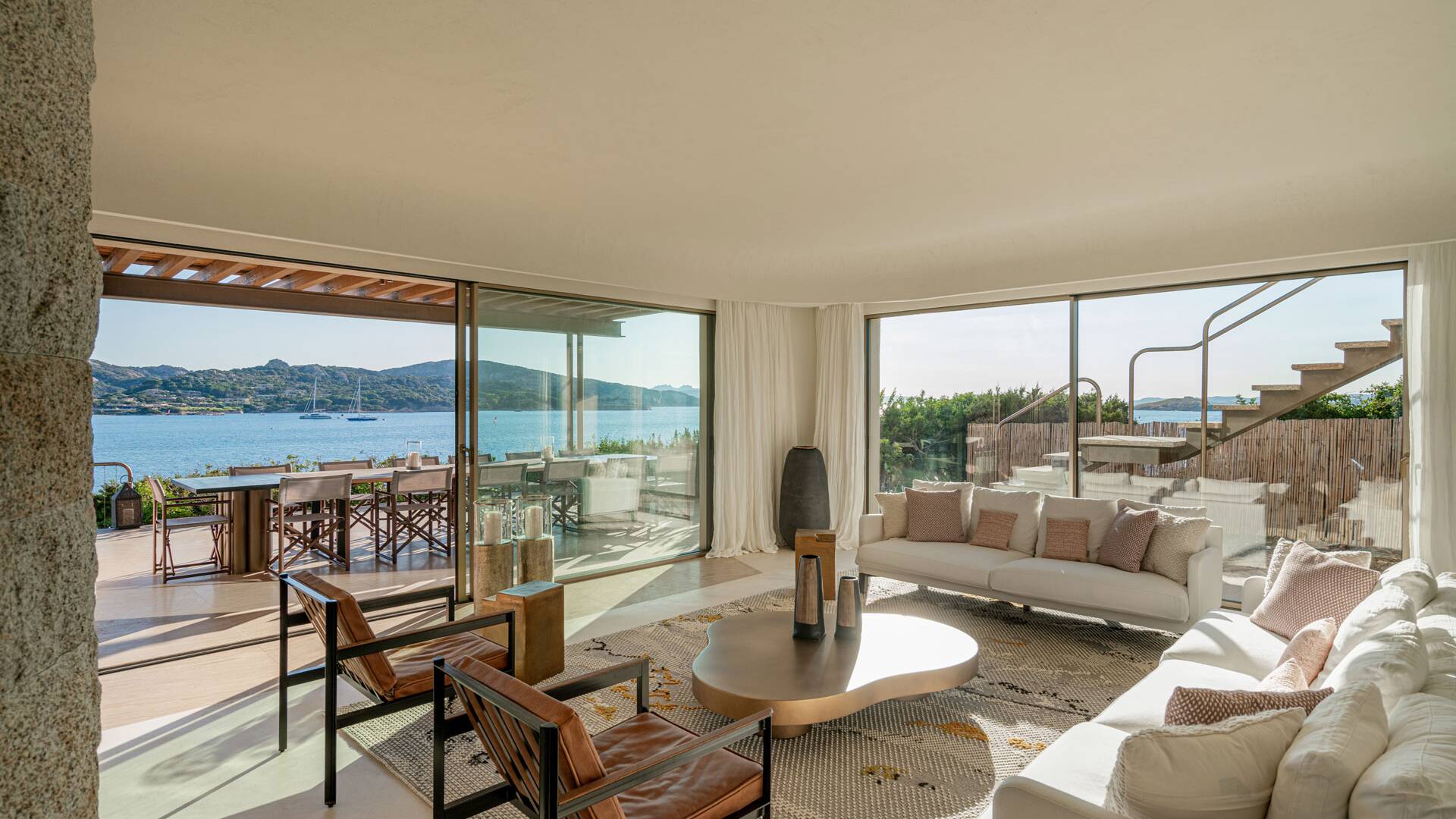 spacious living room with sea view