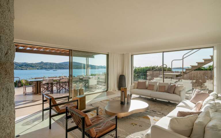 spacious living room with sea view