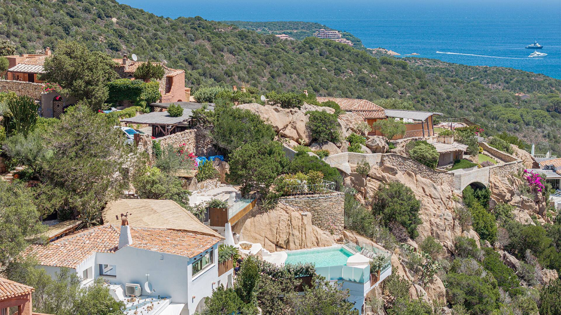 luxury villa rental holiday Sardinia aerial view 