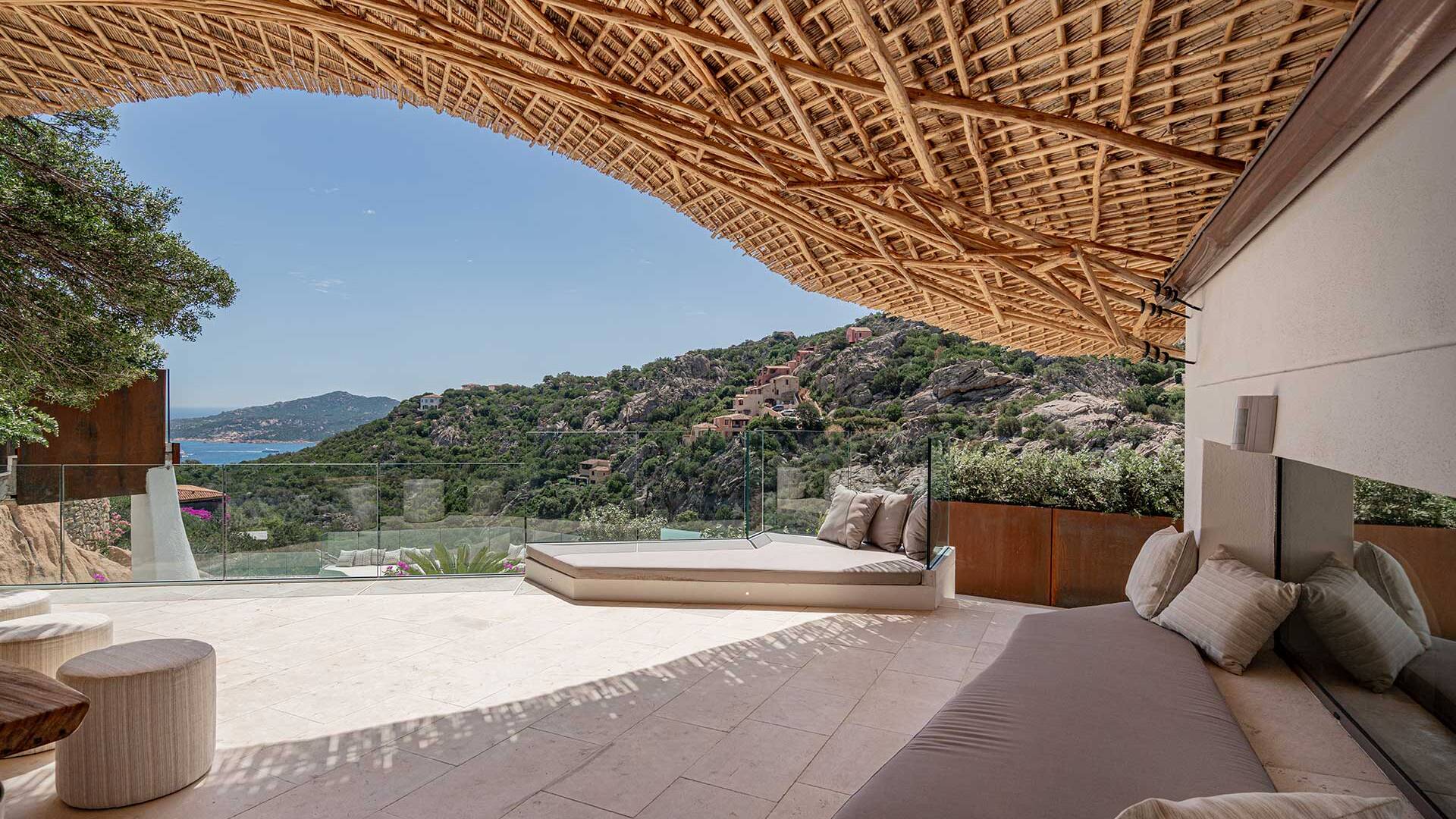 luxury beach villa in Sardinia outdoor lounge relax