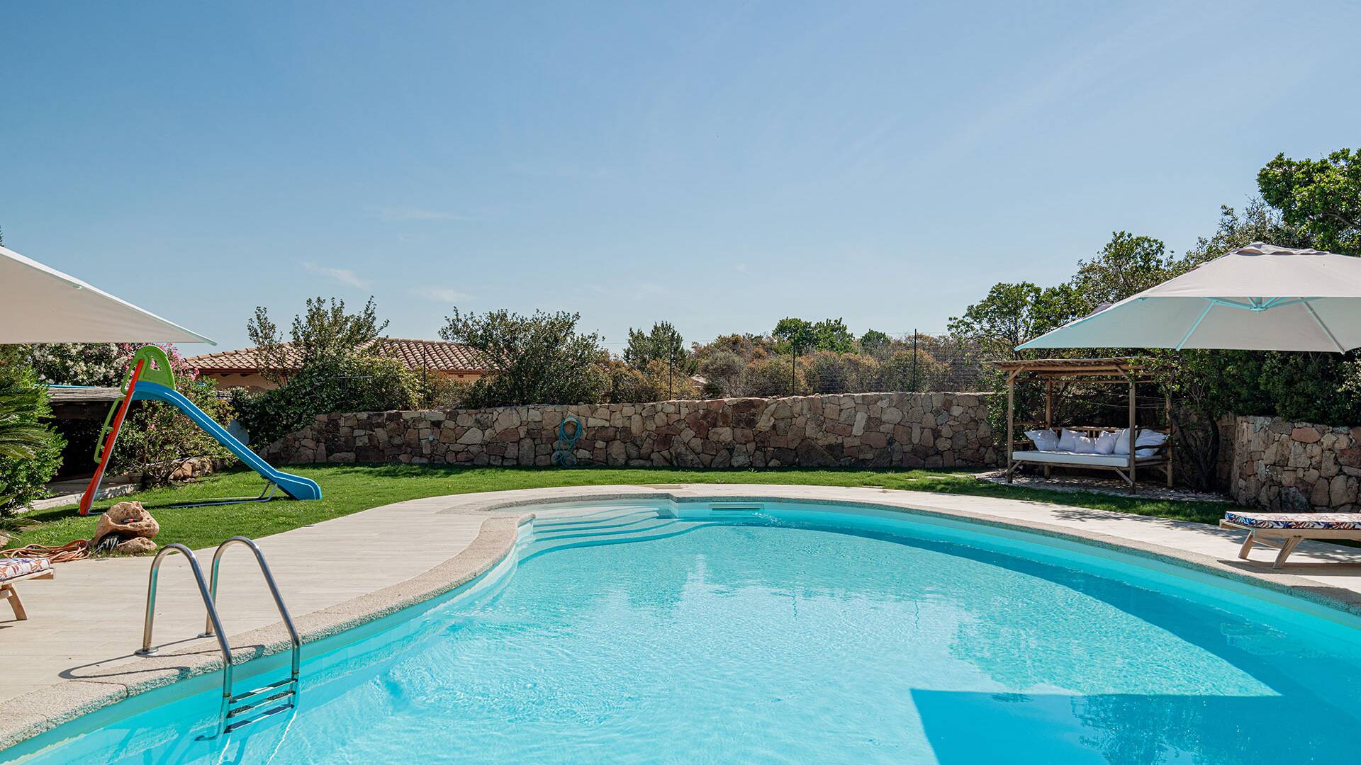 private pool with garden and playground