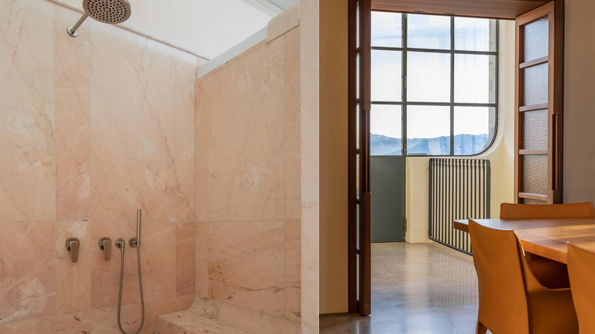 luxury vacation villa renting Como Lake shower