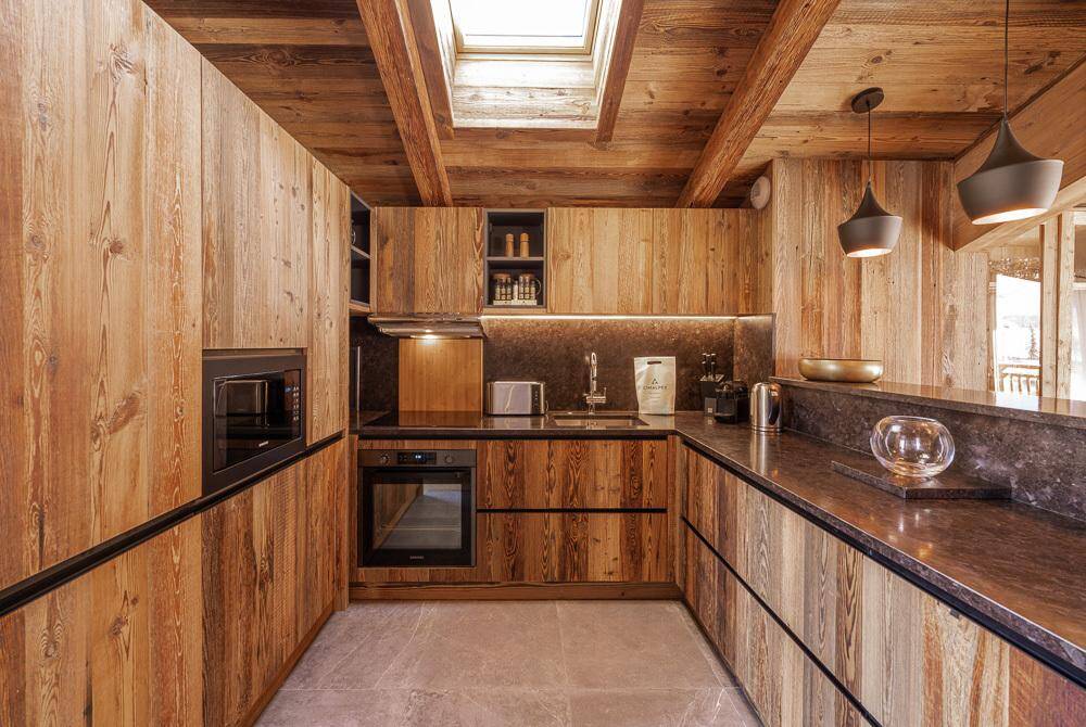 fully-equipped wooden kitchen