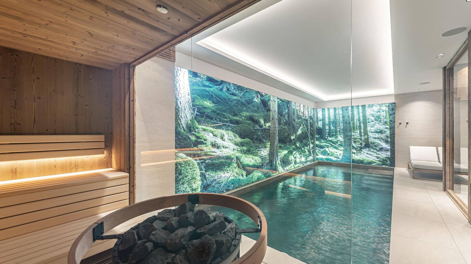 luxury indoor pool with wellness area