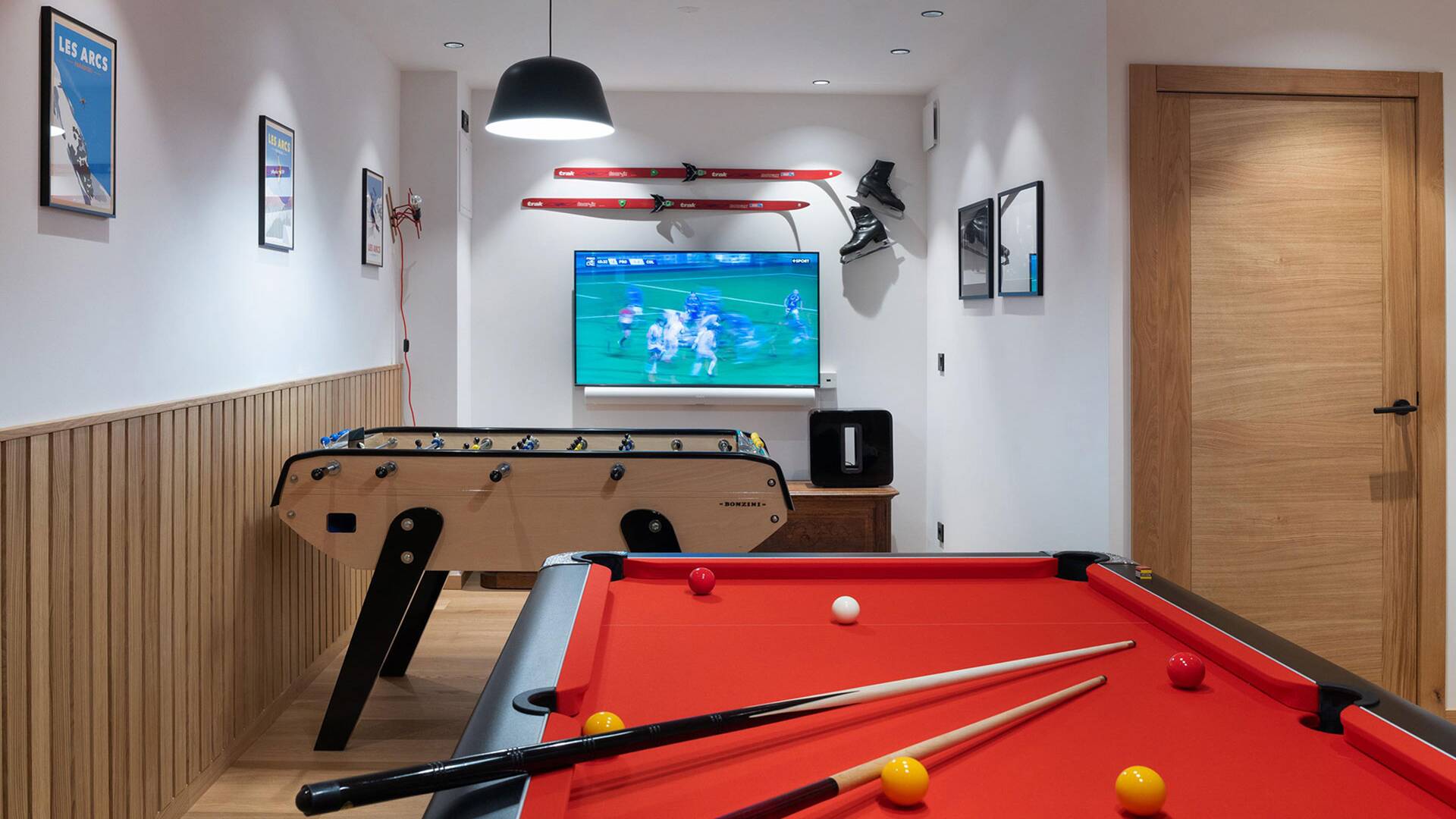 games room with billiard table